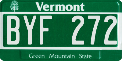 VT license plate BYF272