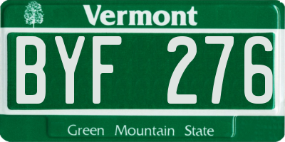 VT license plate BYF276
