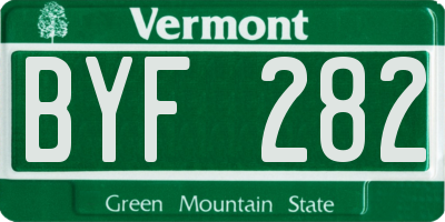 VT license plate BYF282