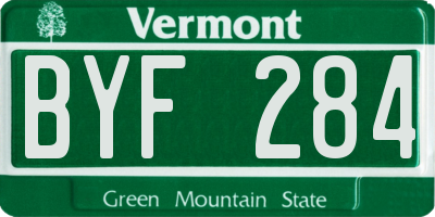 VT license plate BYF284