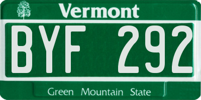 VT license plate BYF292