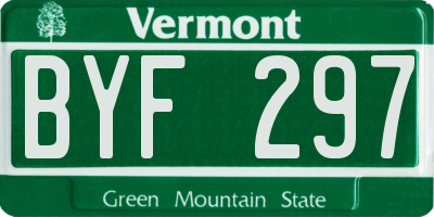 VT license plate BYF297