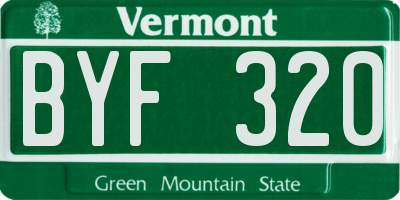 VT license plate BYF320