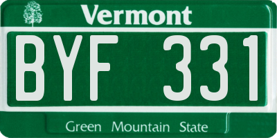 VT license plate BYF331