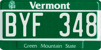 VT license plate BYF348