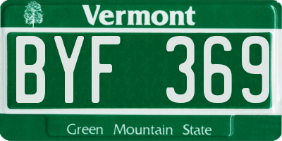 VT license plate BYF369