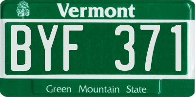 VT license plate BYF371