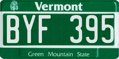 VT license plate BYF395