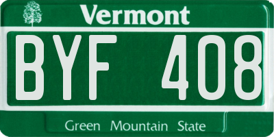 VT license plate BYF408