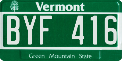 VT license plate BYF416