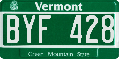 VT license plate BYF428