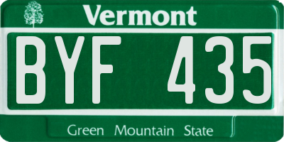 VT license plate BYF435