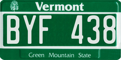 VT license plate BYF438