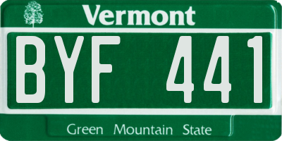 VT license plate BYF441