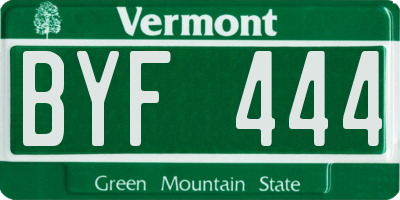VT license plate BYF444
