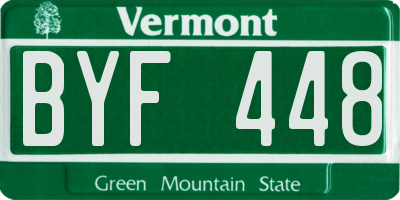 VT license plate BYF448