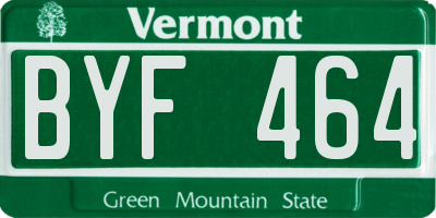 VT license plate BYF464