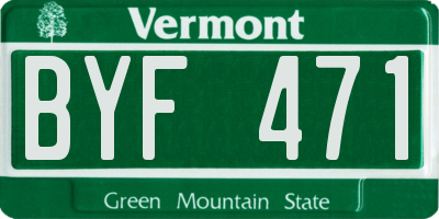 VT license plate BYF471