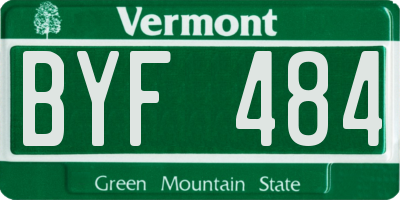 VT license plate BYF484