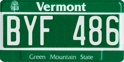 VT license plate BYF486