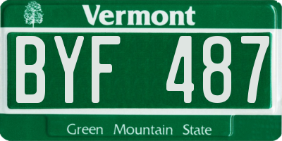 VT license plate BYF487