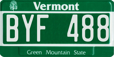 VT license plate BYF488