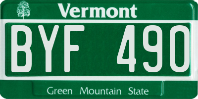 VT license plate BYF490