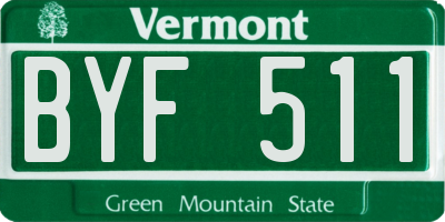VT license plate BYF511