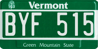 VT license plate BYF515