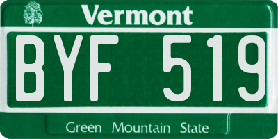 VT license plate BYF519
