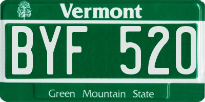 VT license plate BYF520