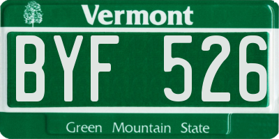VT license plate BYF526