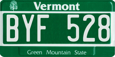 VT license plate BYF528