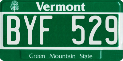 VT license plate BYF529