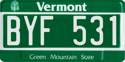 VT license plate BYF531