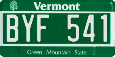 VT license plate BYF541