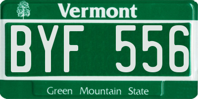VT license plate BYF556