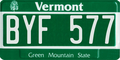 VT license plate BYF577