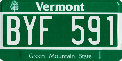 VT license plate BYF591