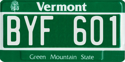VT license plate BYF601