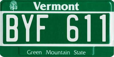 VT license plate BYF611