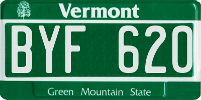 VT license plate BYF620