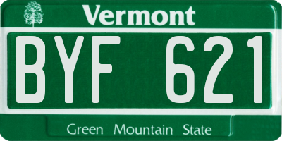 VT license plate BYF621