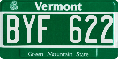 VT license plate BYF622