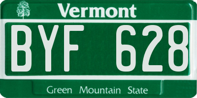 VT license plate BYF628