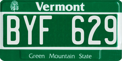 VT license plate BYF629