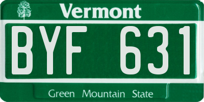 VT license plate BYF631