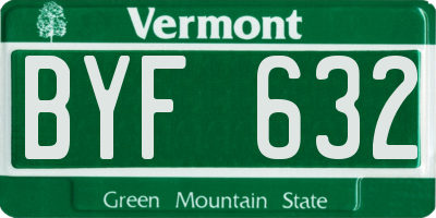 VT license plate BYF632
