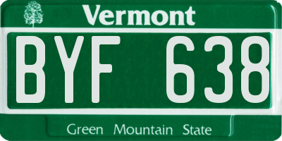 VT license plate BYF638