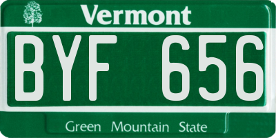 VT license plate BYF656